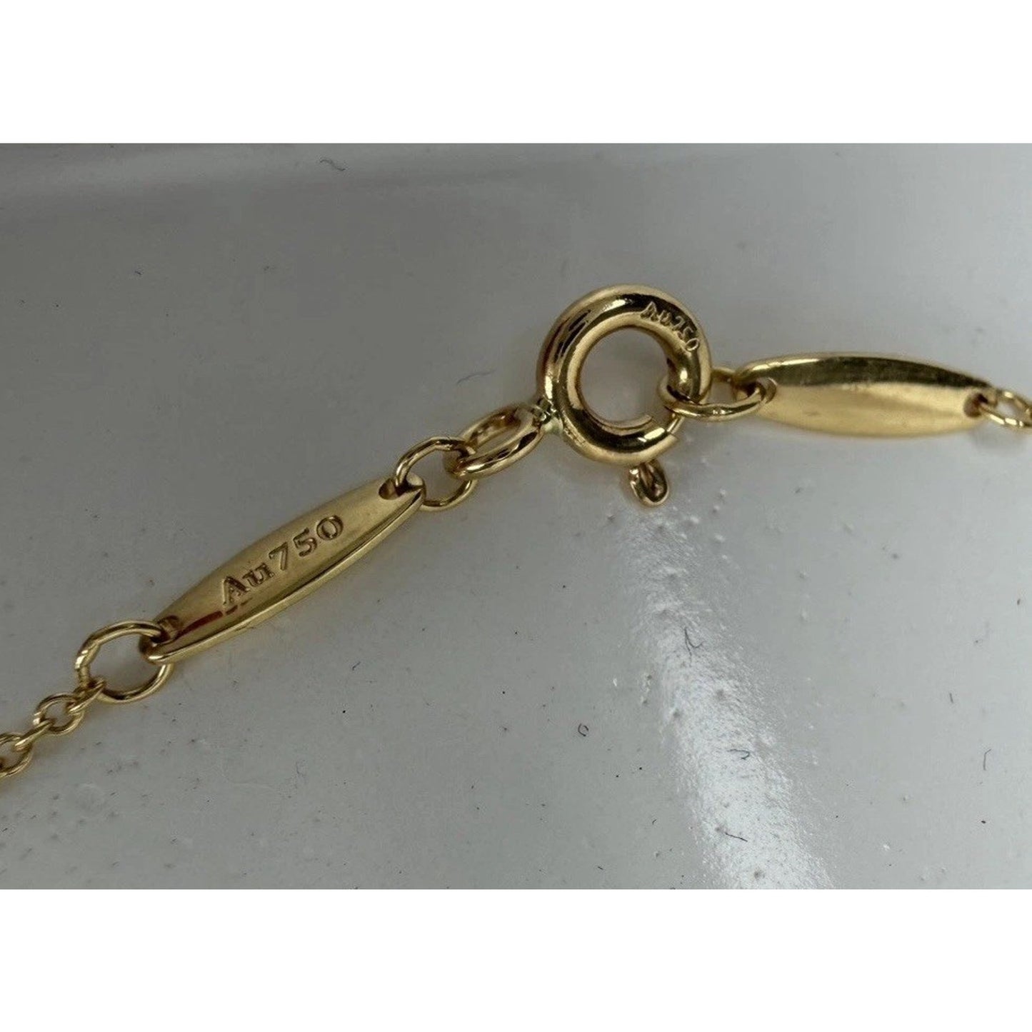 Tiffany & Co. Elsa Peretti 18k Yellow Gold & Diamond Pendant Necklace 16 In
