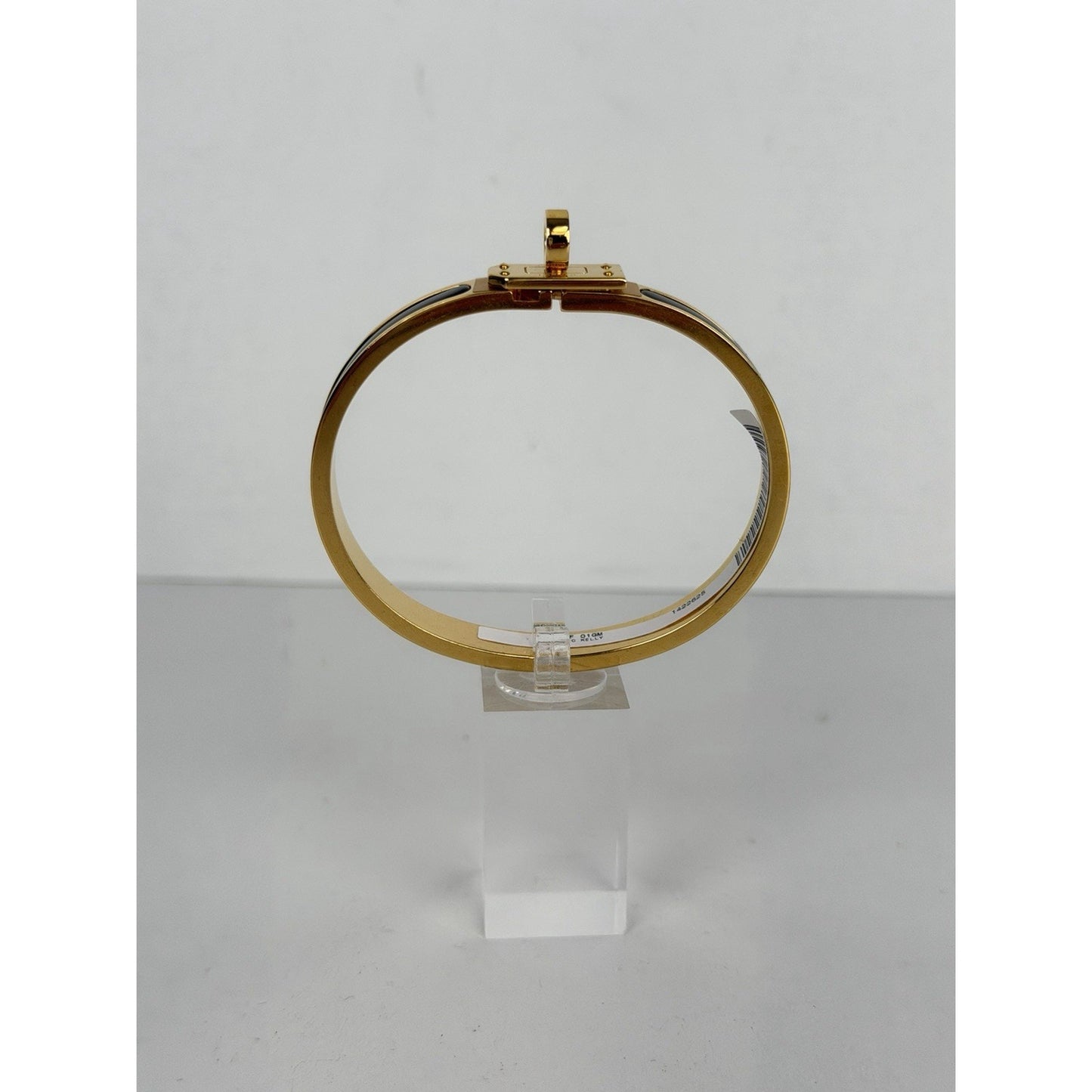 Hermes Mini Clic Kelly Noir Bracelet in Gold-Plating and Black Enamel