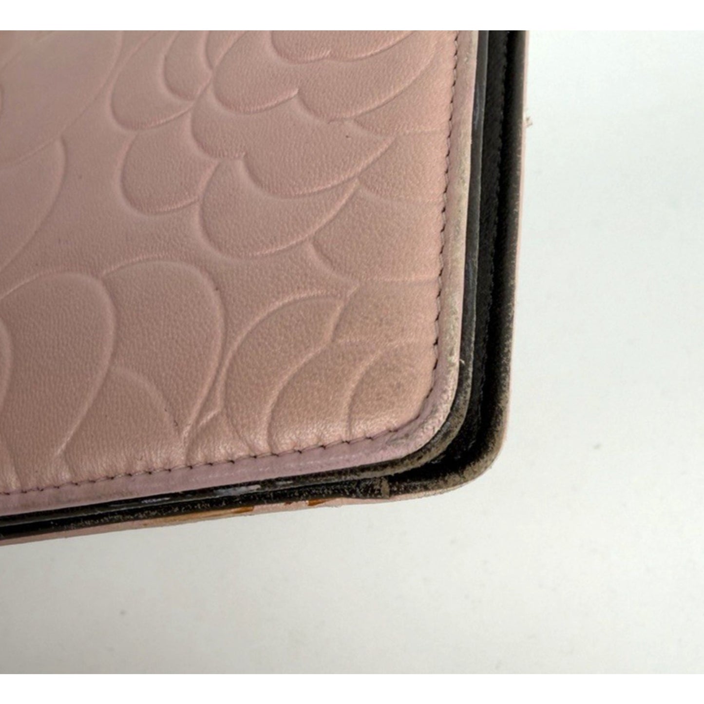 Chanel Pink Lambskin Camellia Embossed Wallet in Pink 2010 K-2