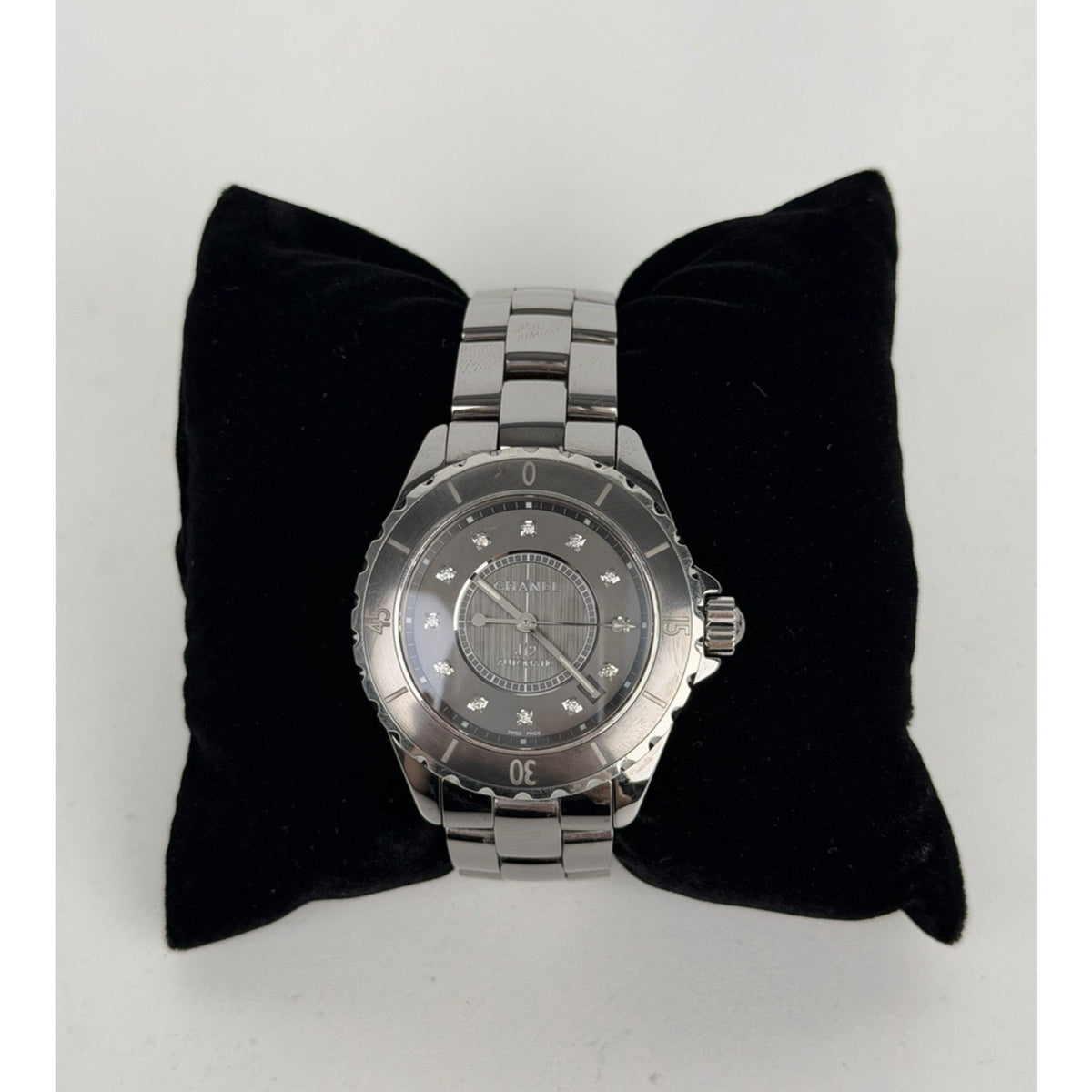 CHANEL J12 Watch Titanium Ceramic Chromatic Diamond Gray Dial Automatic 38mm