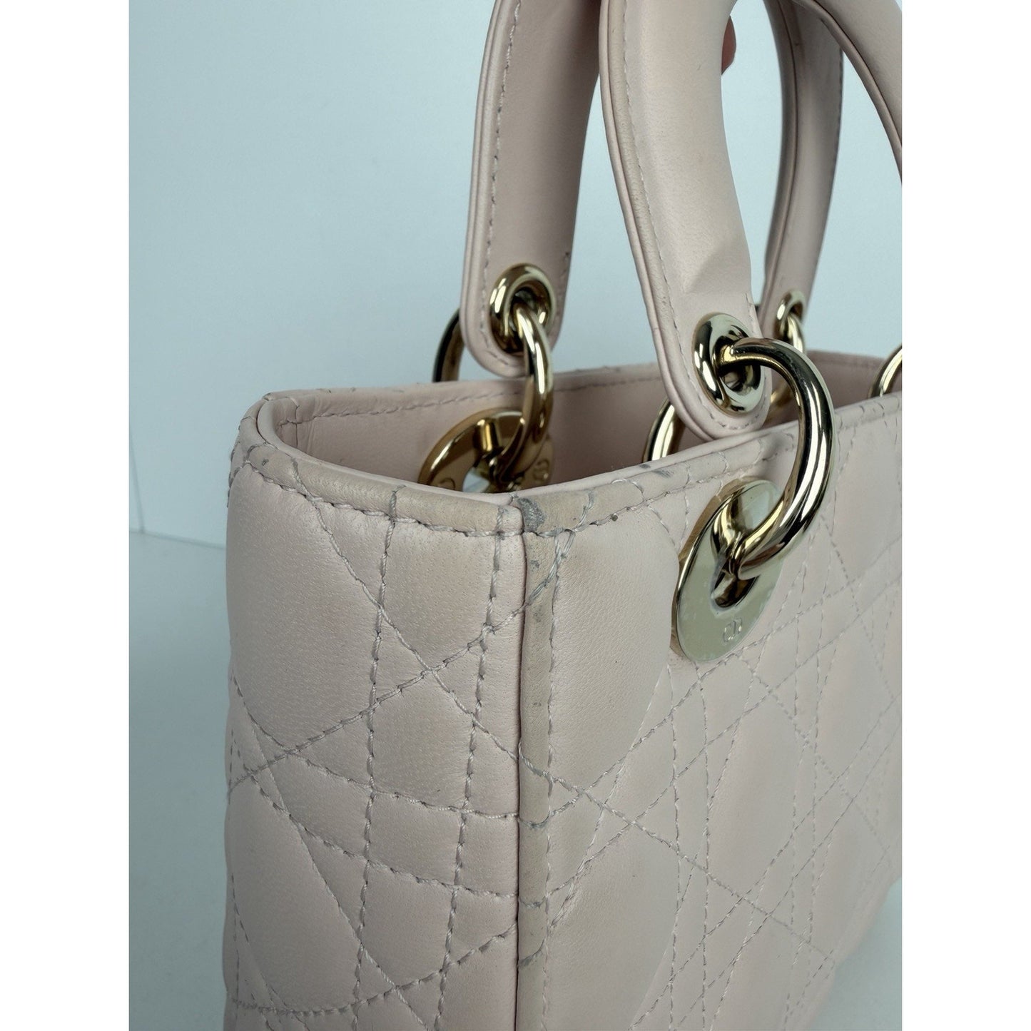 Christian Dior Small Lady Dior My ABCDior Bag in Pink Lambskin Leather 2024 D2