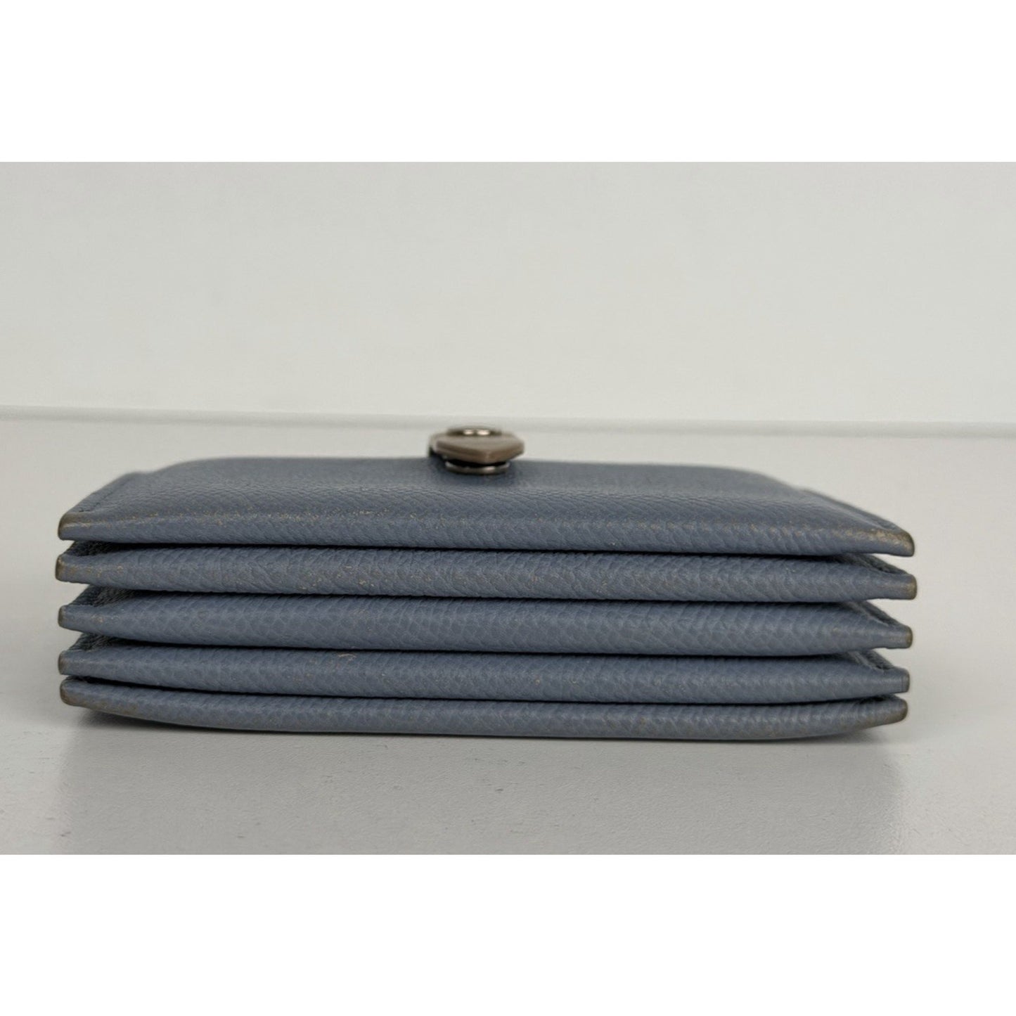 Celine Accordion Card Holder in Blue Grained Calfskin Leather K1