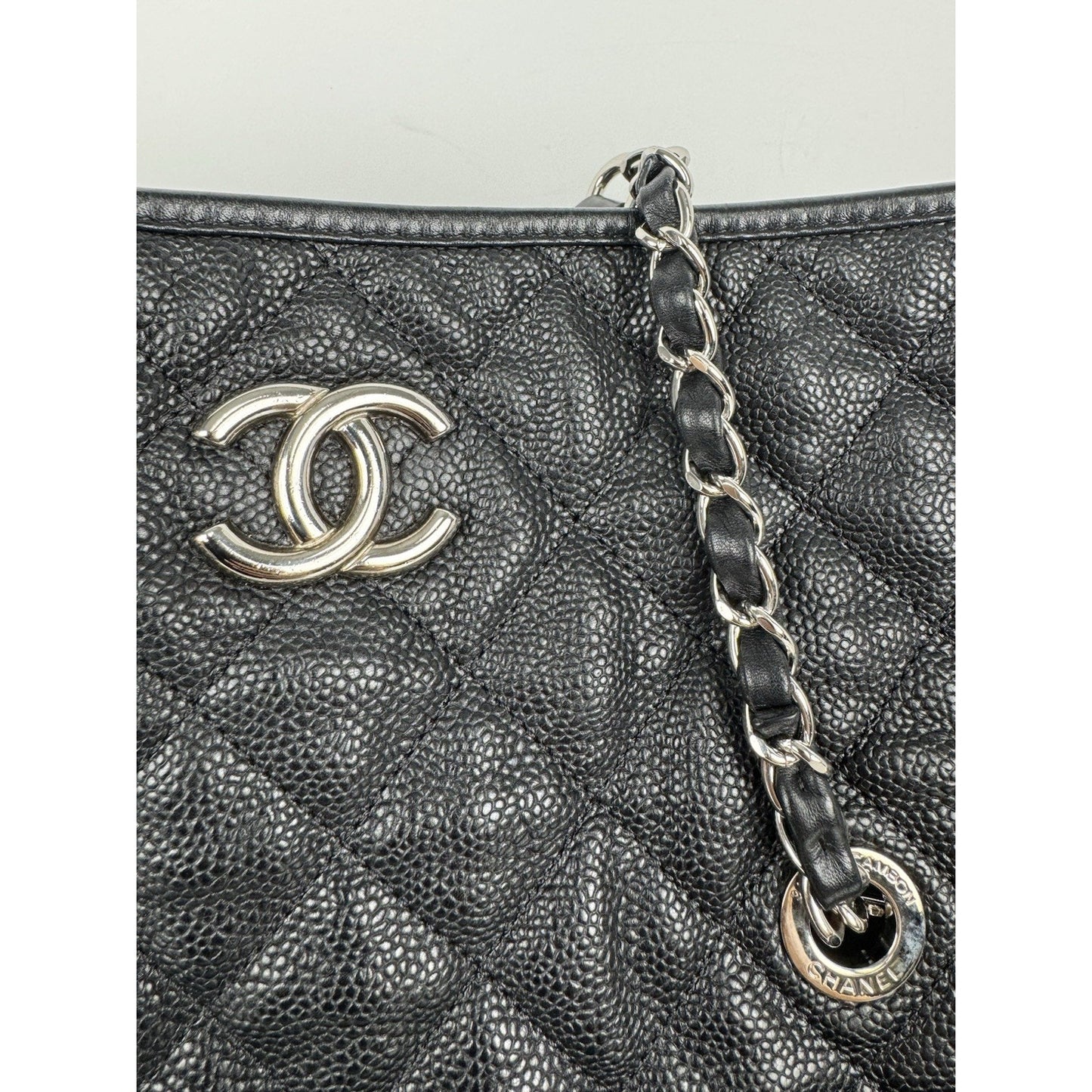 Chanel French Riviera Hobo Caviar Leather Black B-6