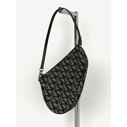 Christian Dior Vintage Monogram Saddle Pochette Bag in Oblique Canvas 2002 S13