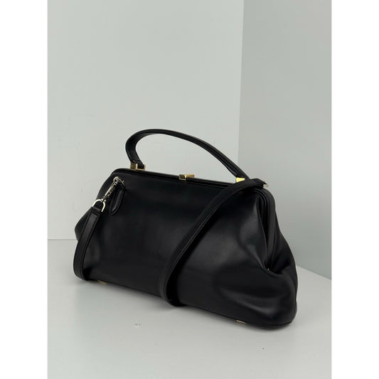 The Row Black Leather Doctor Bag