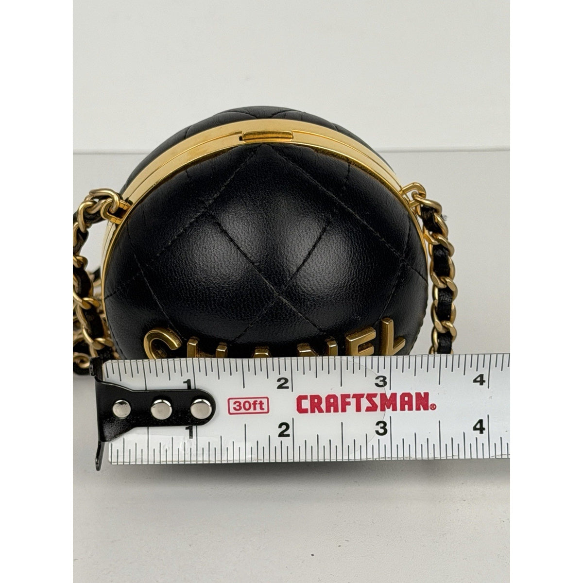 Chanel Sphere Minaudiere Clutch Bag in Black Leather Gold-tone Hardware NFC E-8