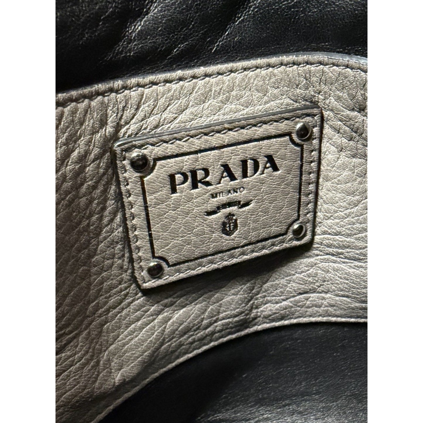 Prada Sacca 2 Manici Tote Bag in Gray Vitello Daino Leather S