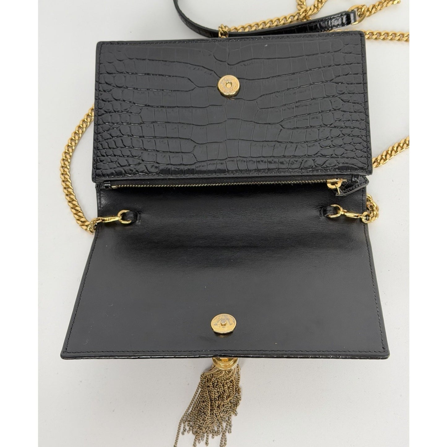 Saint Laurent Kate Shoulder Bag Small Tassel in Black Leather C3