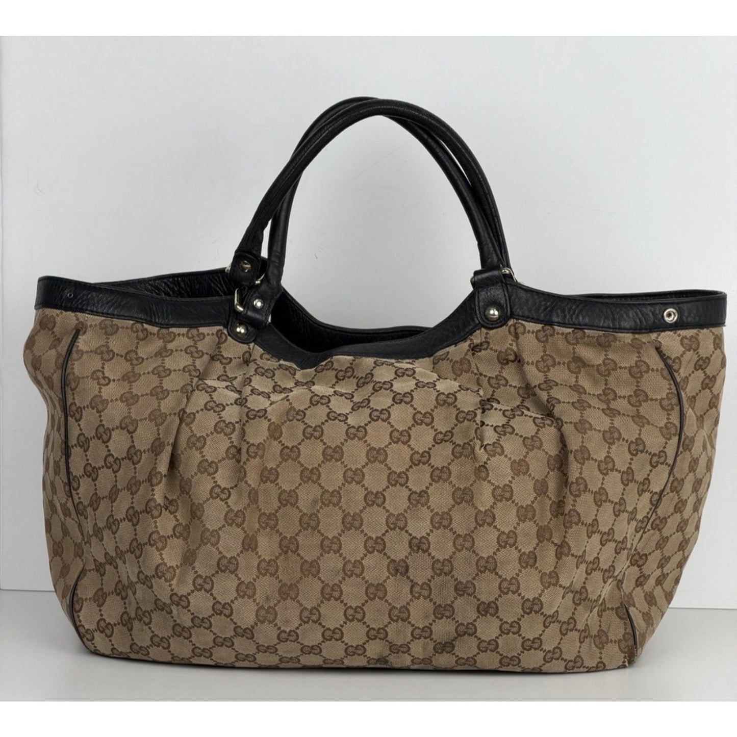 Gucci Sukey Tote Bag Large GG Beige Monogram Canvas and Leather S