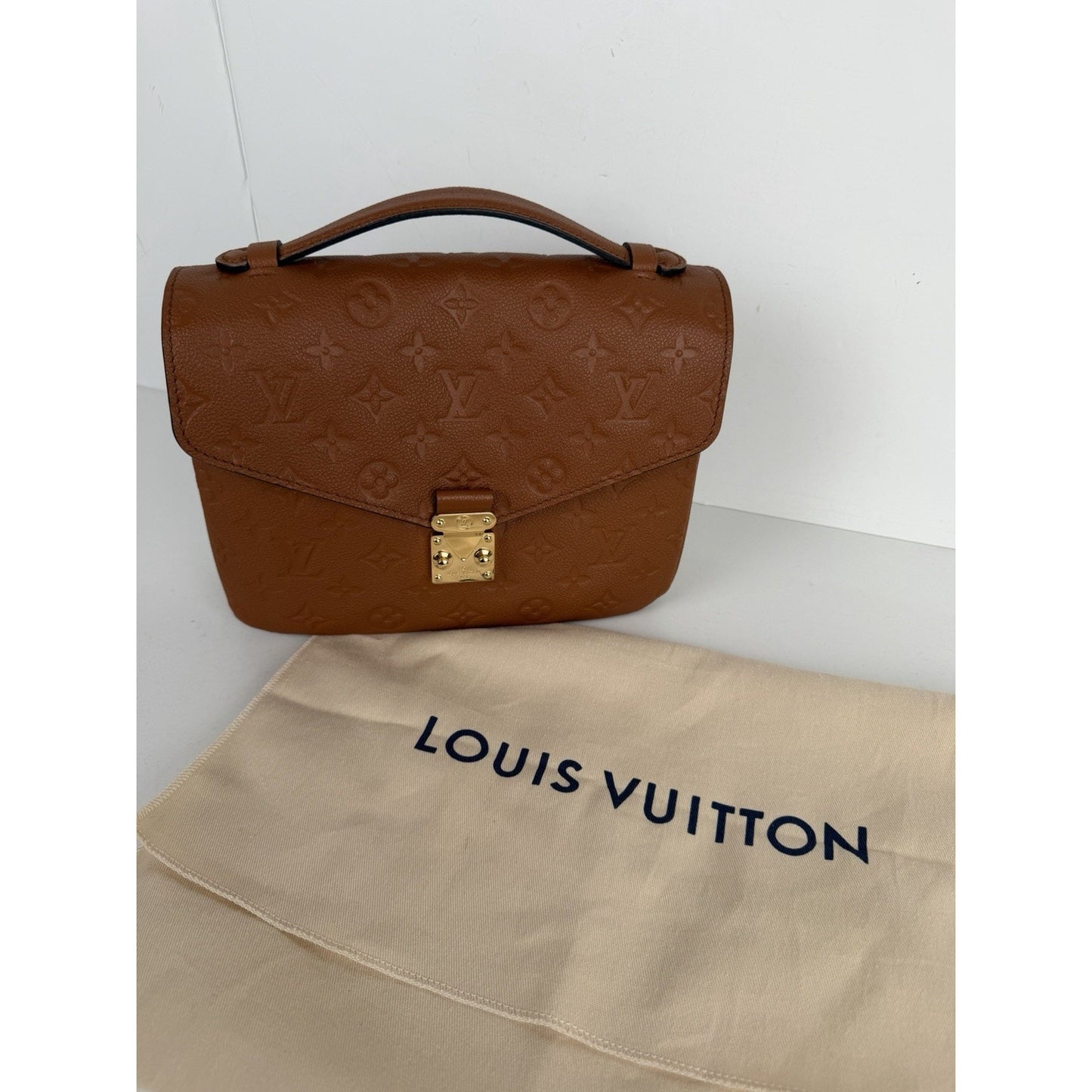 Louis Vuitton Pochette Metis Bag in Cognac Monogram Empreinte Leather NFC B-4