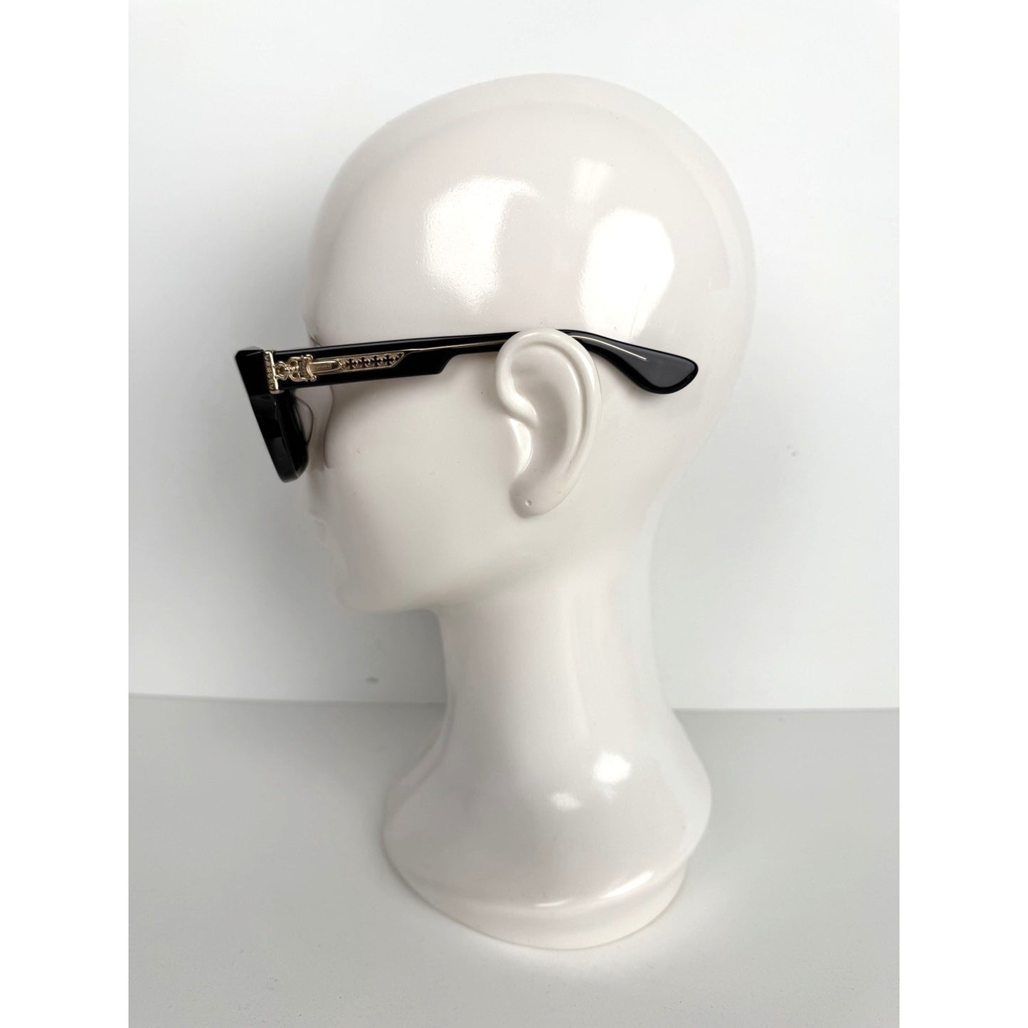 Chrome Hearts Box Officer Square Sunglasses 56 in Black with Dark Green Lenses