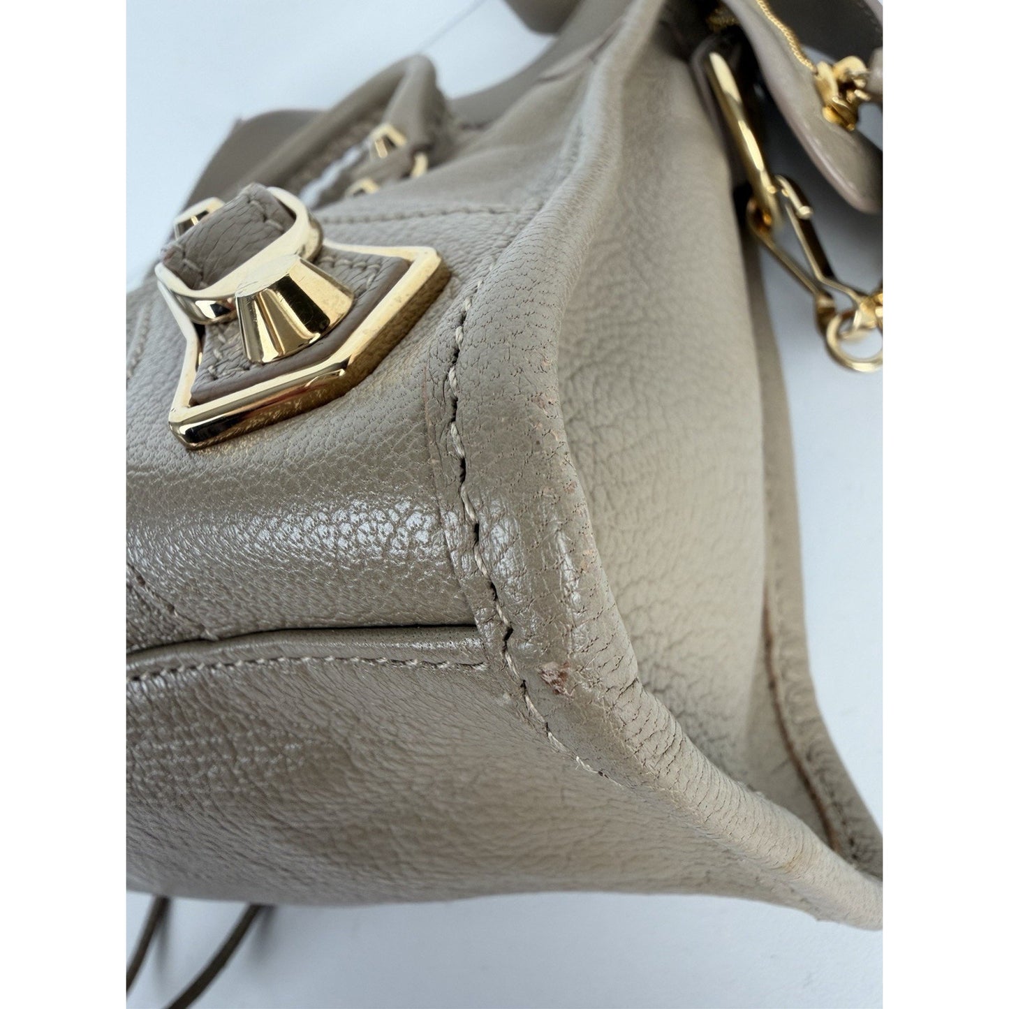 Balenciaga Metallic Edge City Bag Small in Beige Leather with Gold Hardware B-1
