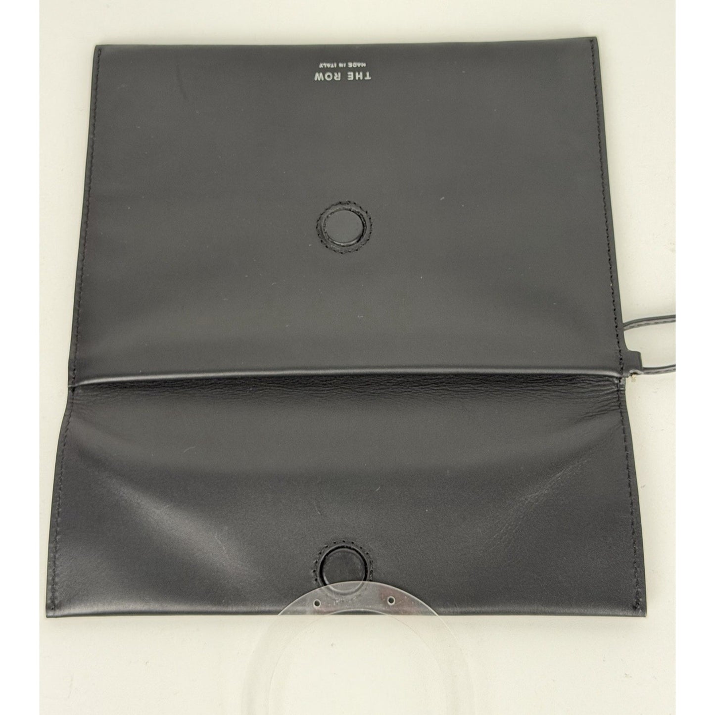 The Row Black Leather Wristlet Women Clutch