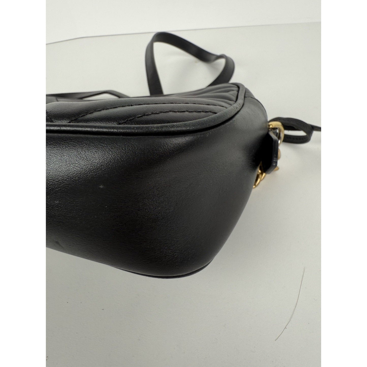 Gucci GG Marmont Quilted Crossbody Mini Black Leather Women's Shoulder Bag