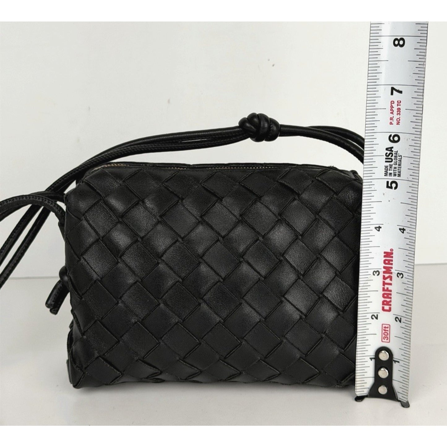 Bottega Veneta Mini Loop Camera Crossbody Bag Black Leather Knot Details S19