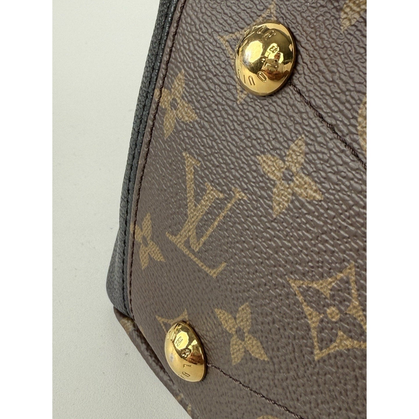 Louis Vuitton Pallas Black Interior Tote BB Brown Canvas/Leather