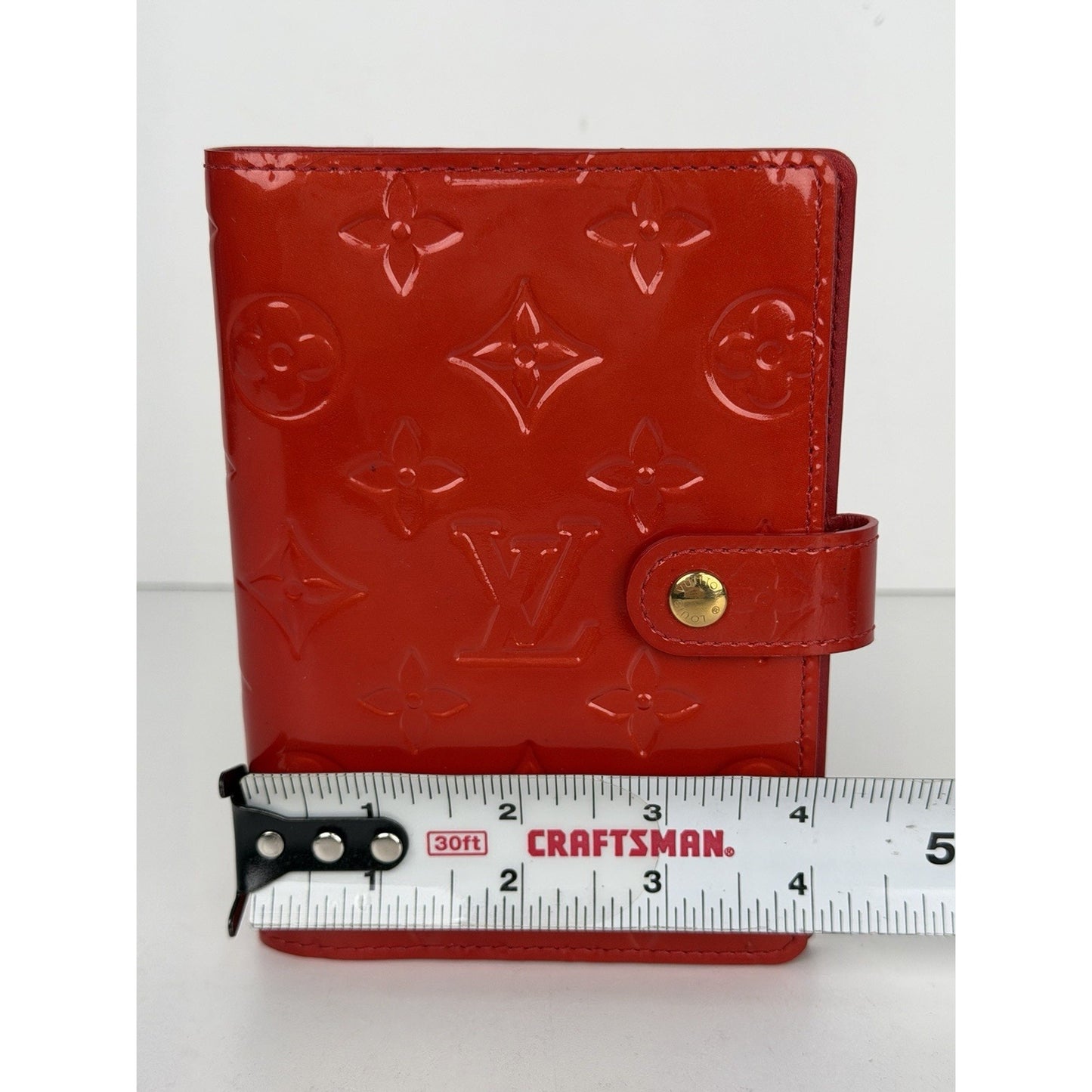 Louis Vuitton Ring Agenda Cover PM in Red Monogram Vernis Leather 2003