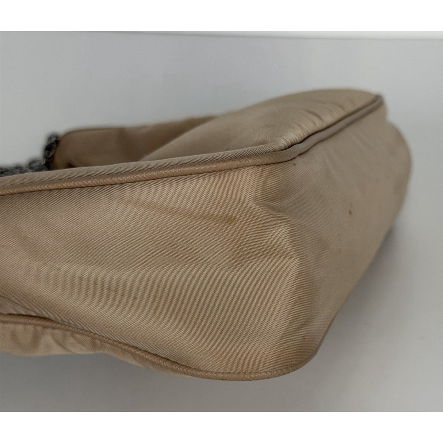 Prada Tessuto Nylon Re-edition 2005 Beige Crossbody Bag S04