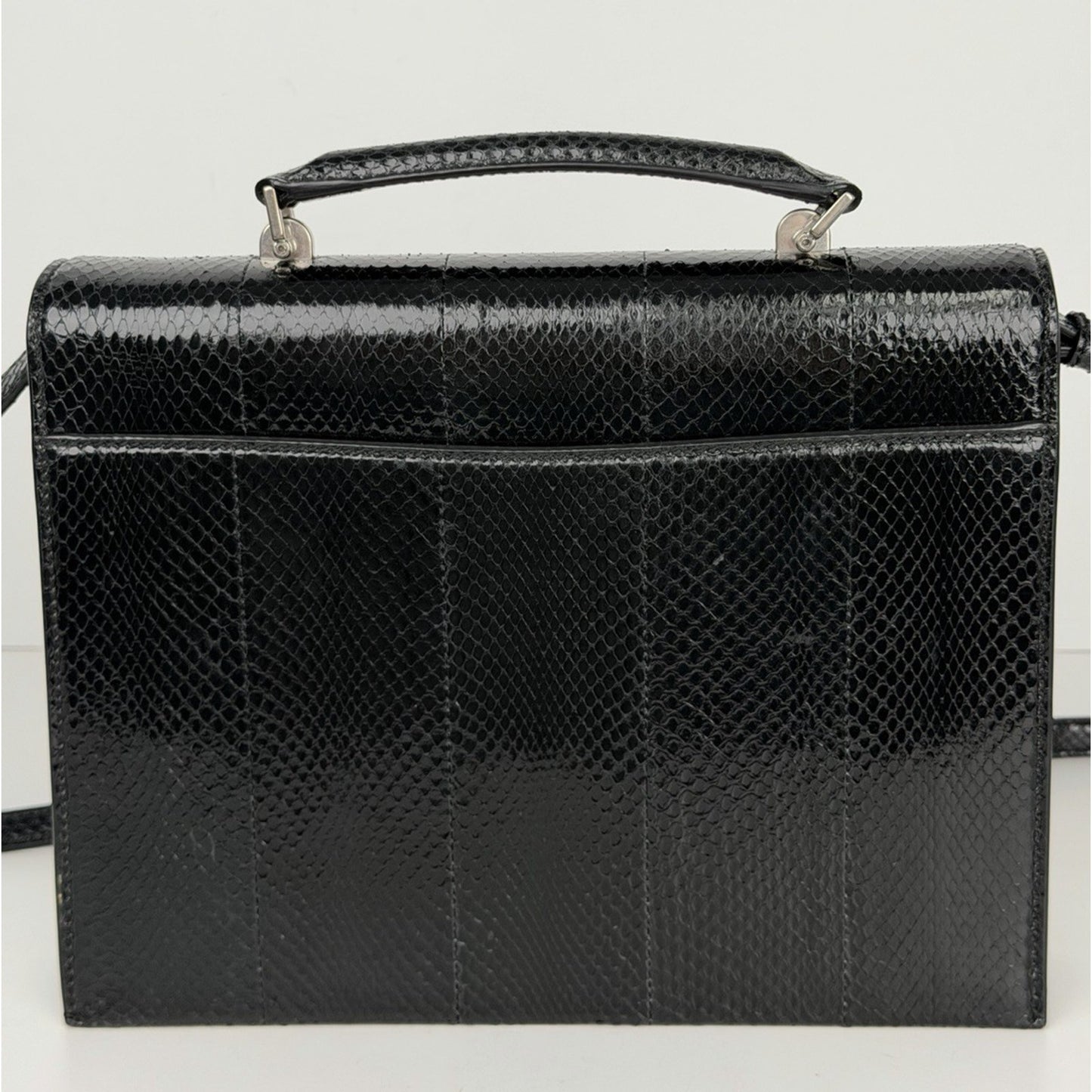 Saint Laurent Babylone Shoulder Bag Medium Black Leather with Silver Hardware S