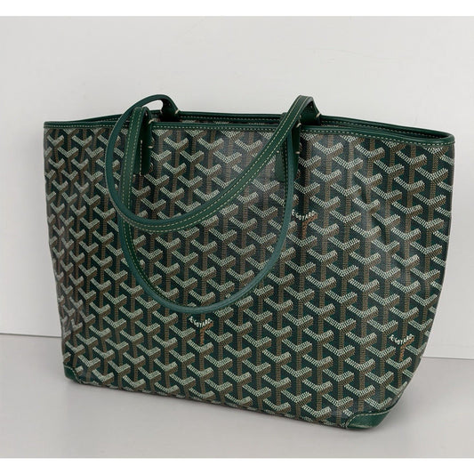 Goyard Saint Louis Medium Tote Green Goyardine Canvas B-2