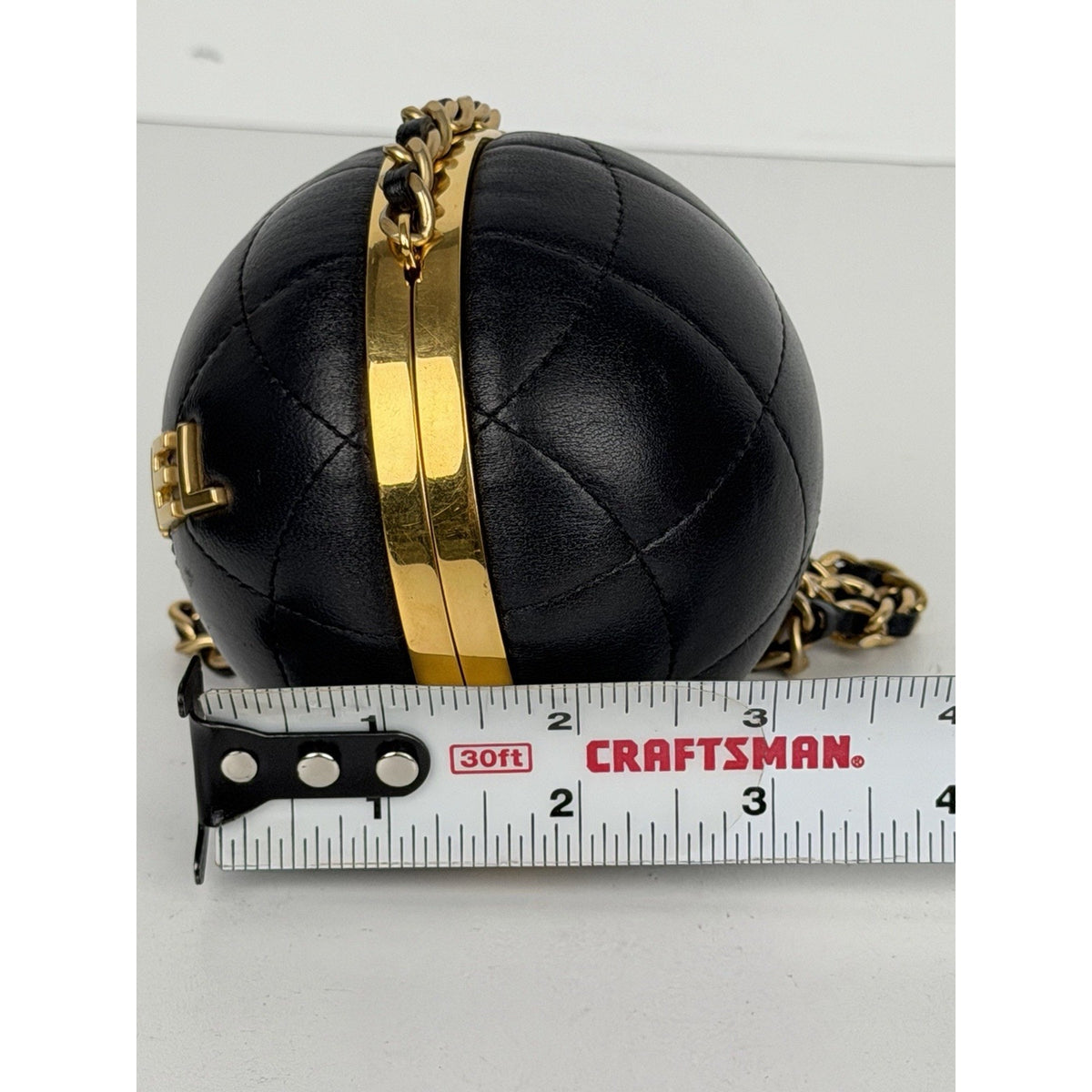 Chanel Sphere Minaudiere Clutch Bag in Black Leather Gold-tone Hardware NFC E-8