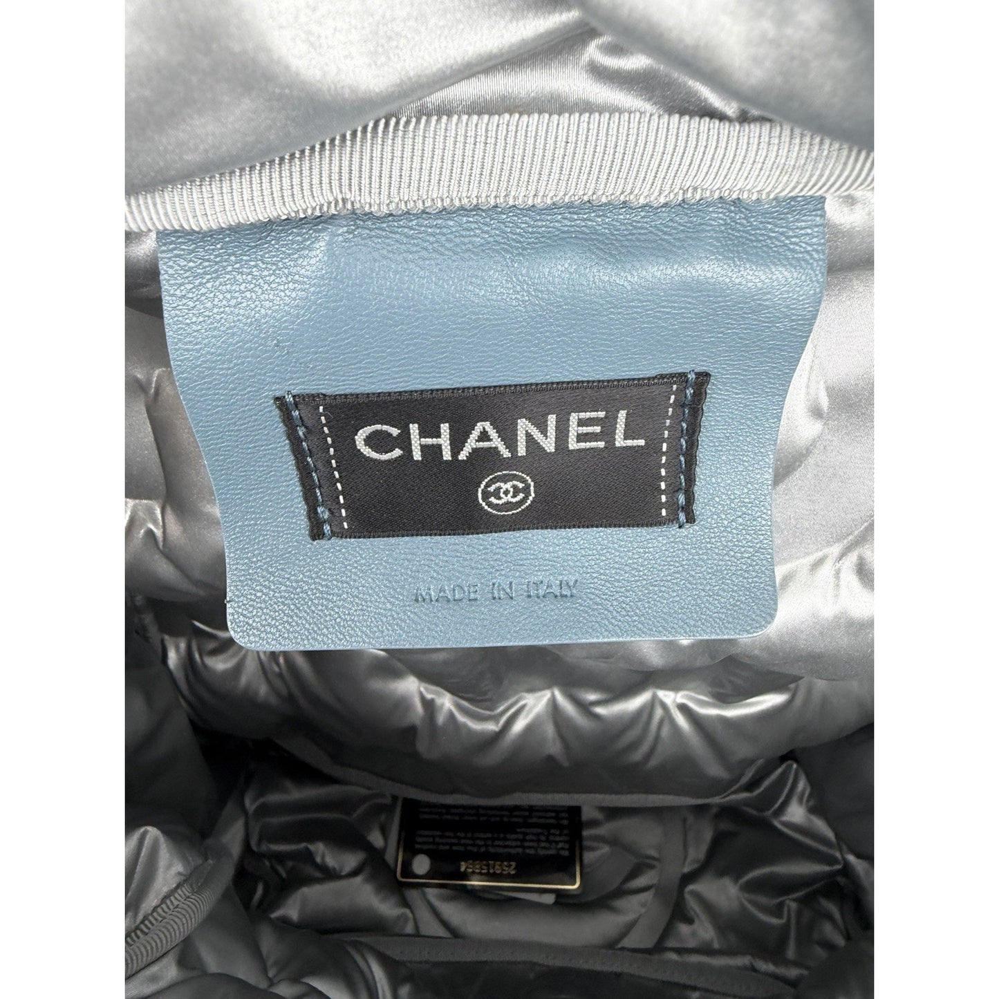 Chanel Doudoune Puffer Backpack in Blue Ombre Logo Embossed Nylon 2018 B-6