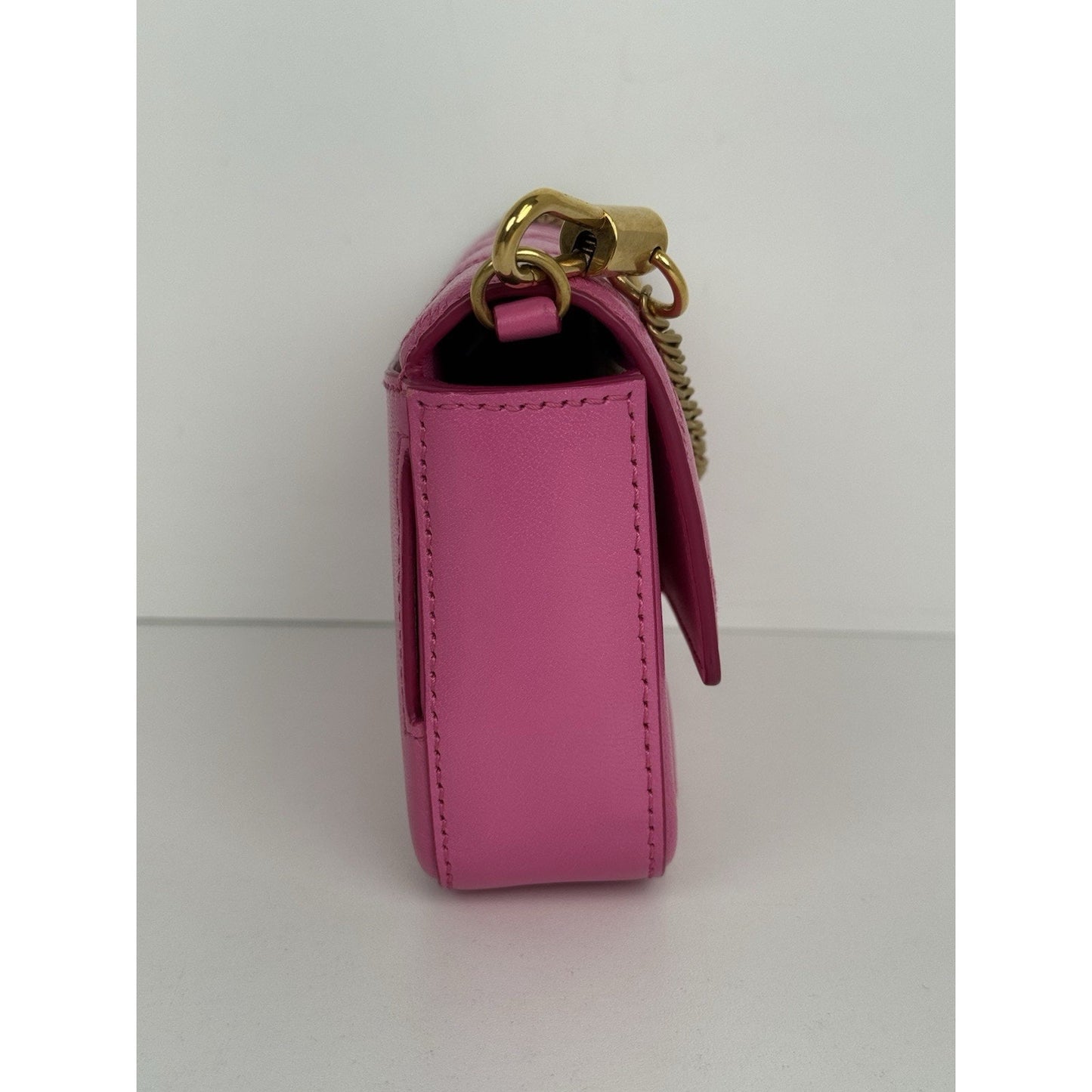 Givenchy Quilted Goatskin GV3 Mini Pocket Convertible Bag Pink w Gold Hardware