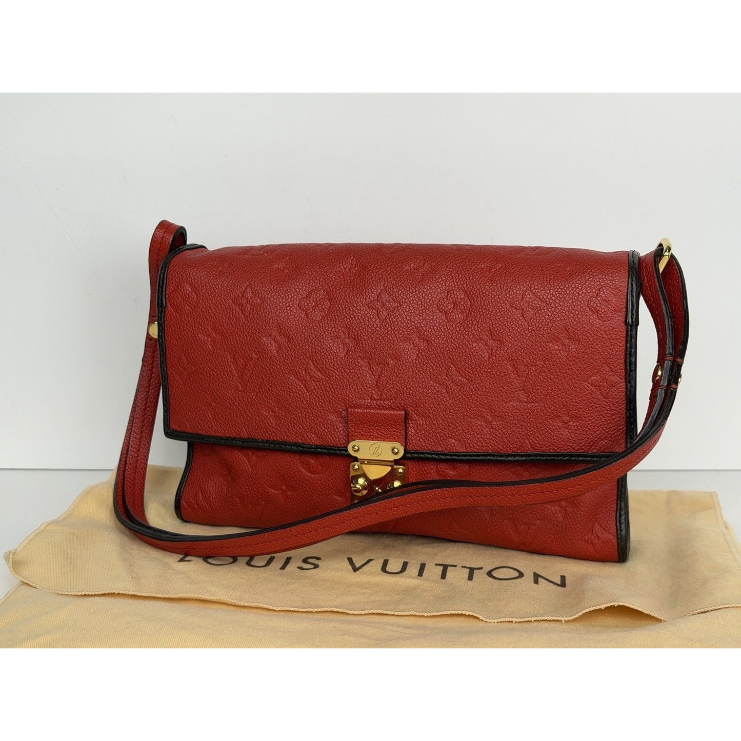 Louis Vuitton Fascinante Bag in Red Embossed Monogram Empreinte Leather 2013 S04