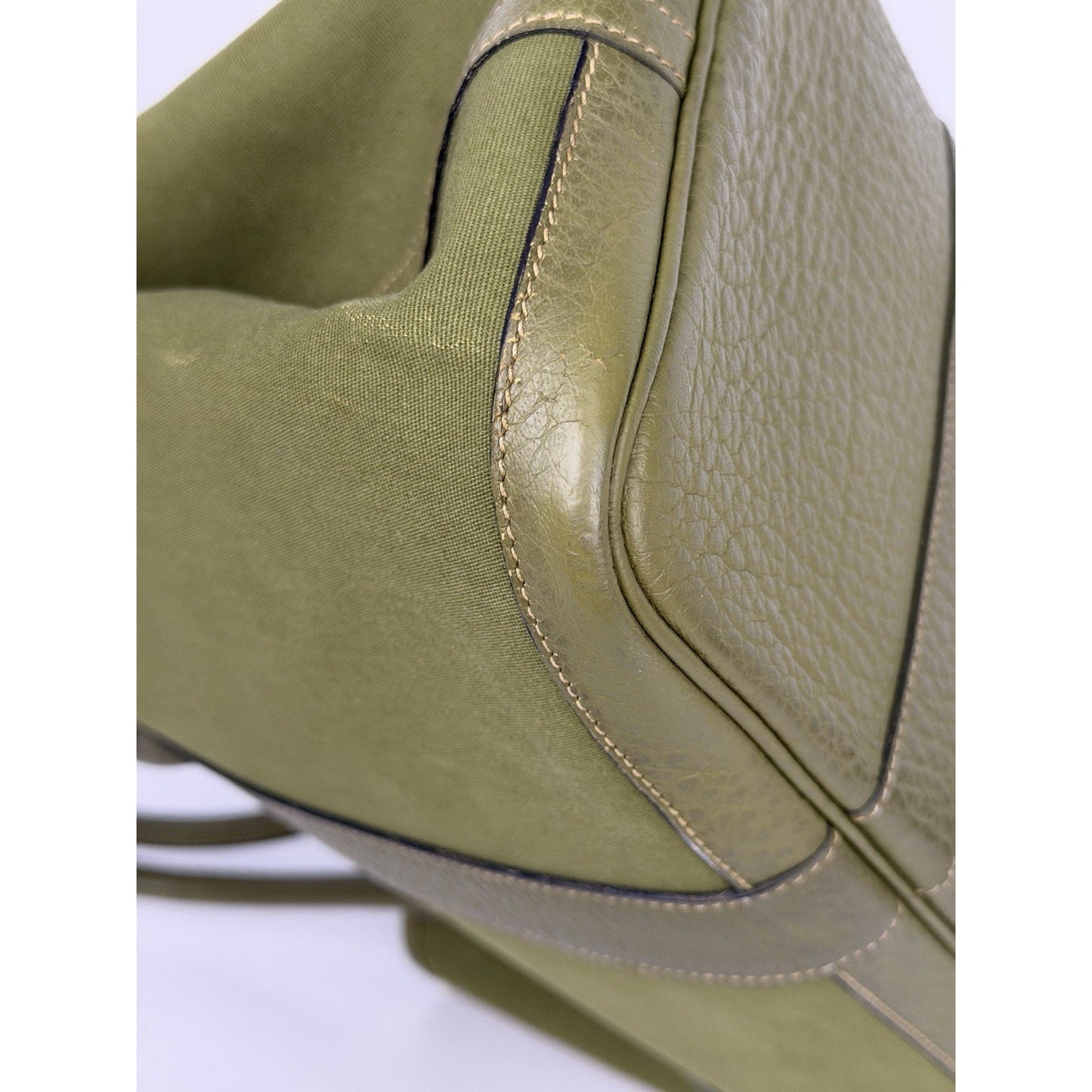 Hermes Garden Party 36 PM Tote Bag Olive Green Canvas and Leather 2006 C1