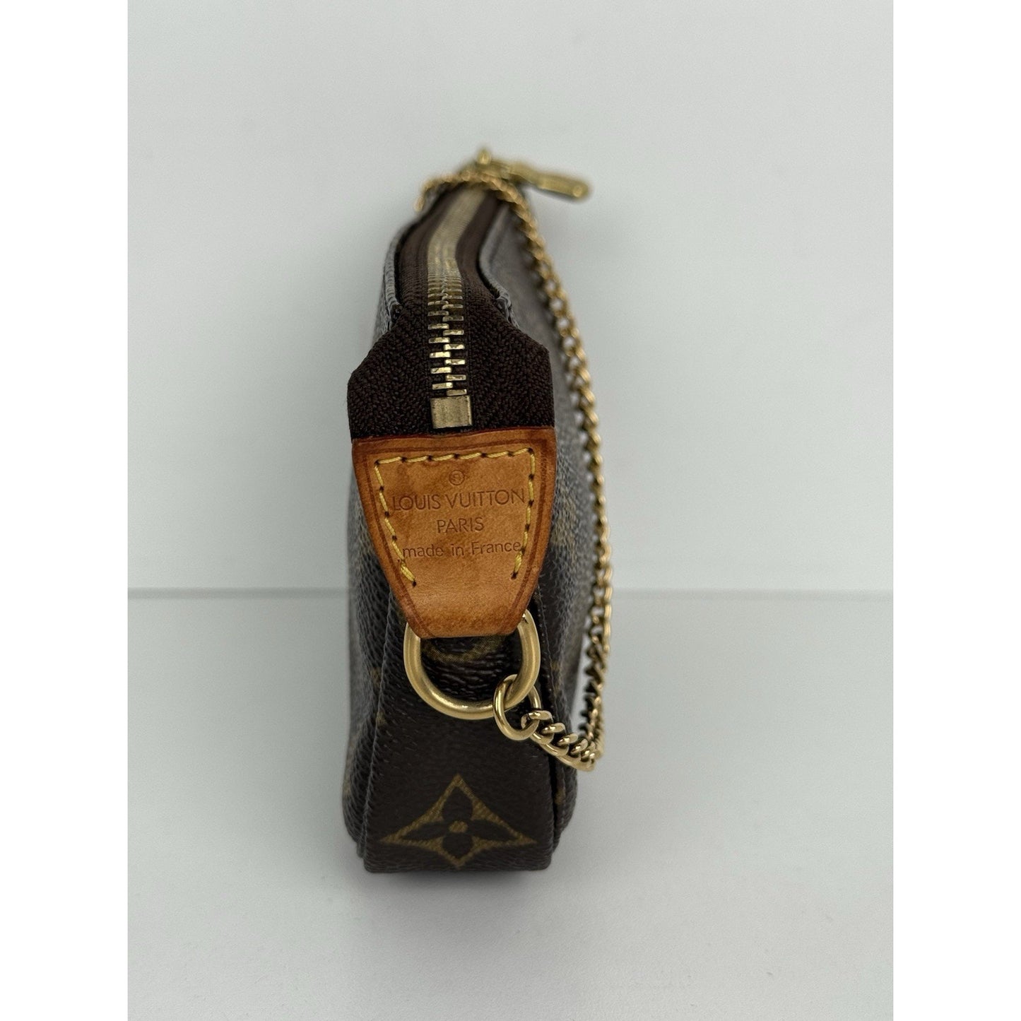Louis Vuitton Mini Pochette Accessoires Monogram Canvas Brown with Gold Hardware