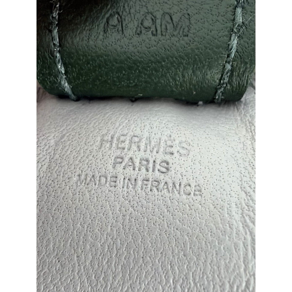 Hermes GriGri Rodeo PM Charm in Grey Blue Lambskin