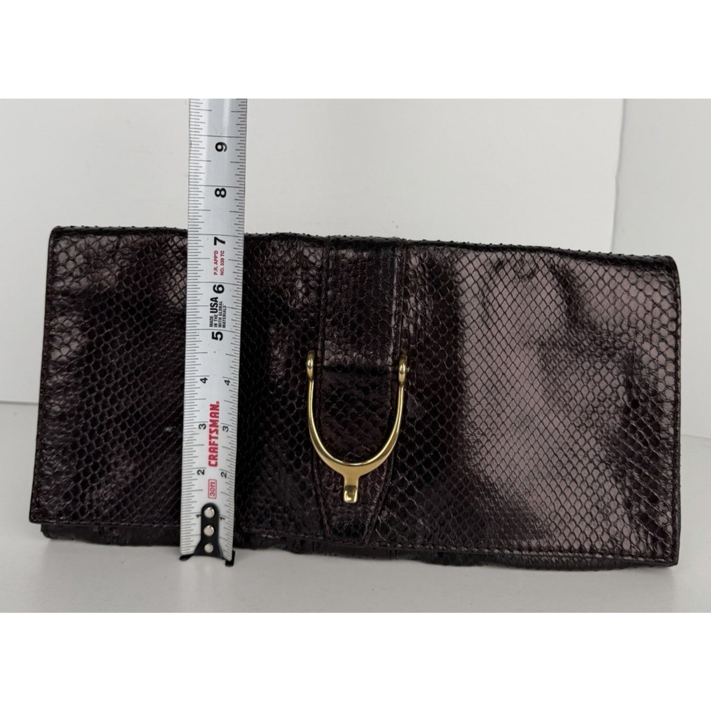 Gucci Soft Stirrup Clutch Bag in Dark Purple Python Leather K-3