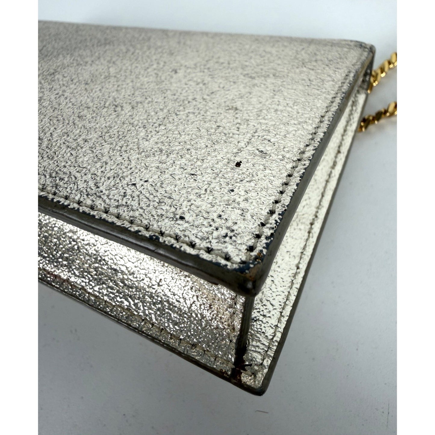Saint Laurent Kate Small Tassel Wallet on Chain Bag in Gold Metallic Leather S06