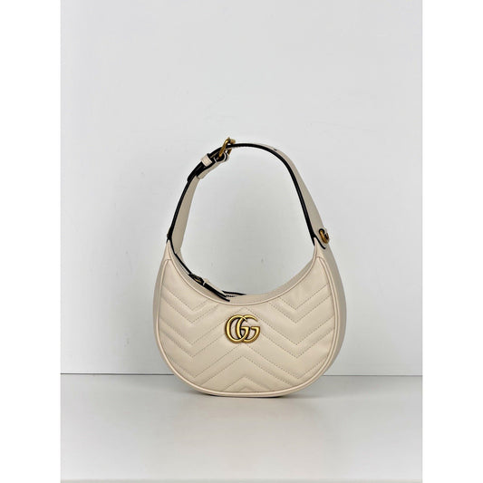 Gucci GG Marmont Small Leather Shoulder Bag White