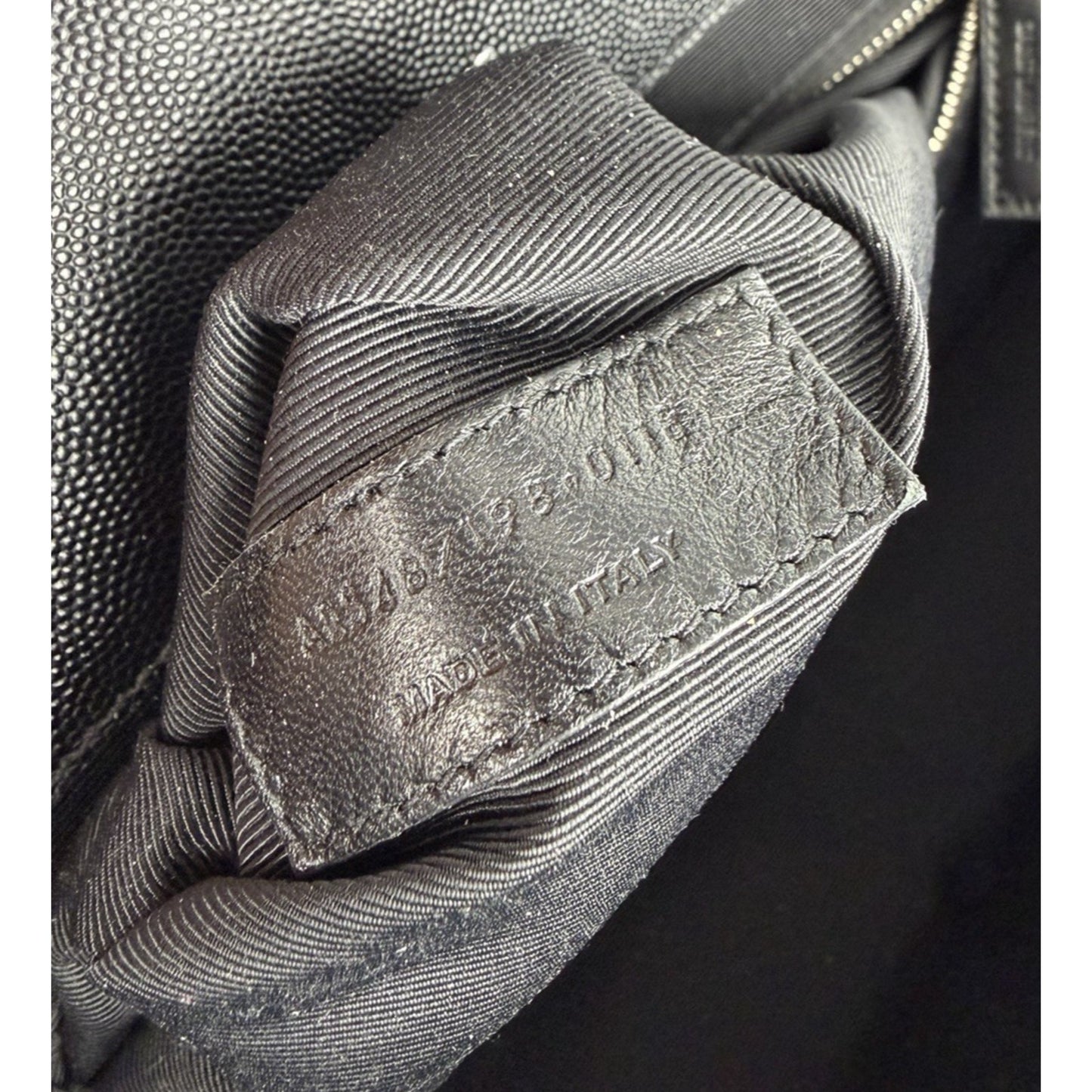 Saint Laurent Envelope Bag Large in Black Grain de Poudre Quilted Leather B1