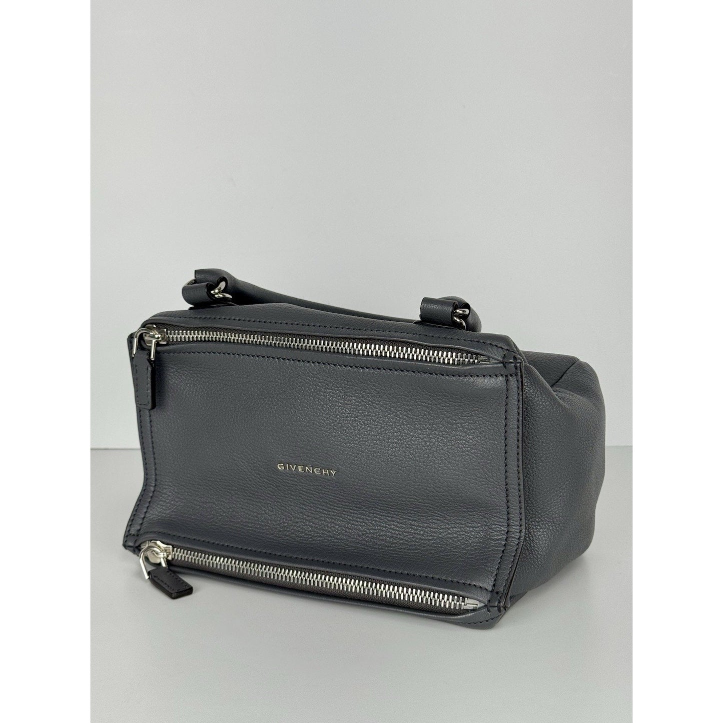 Givenchy Medium Pandora Shoulder Bag in Gray Grained Leather B-1