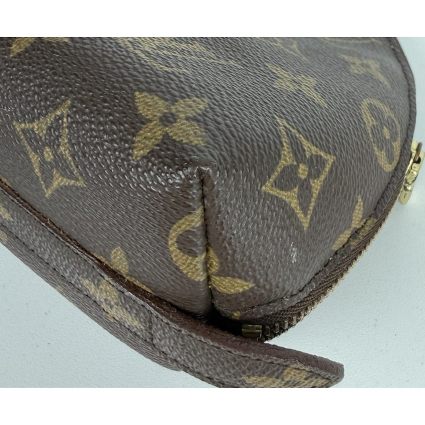Louis Vuitton Monogram Trousse Demi Ronde Cosmetic Pouch Coated Canvas 2013 S10