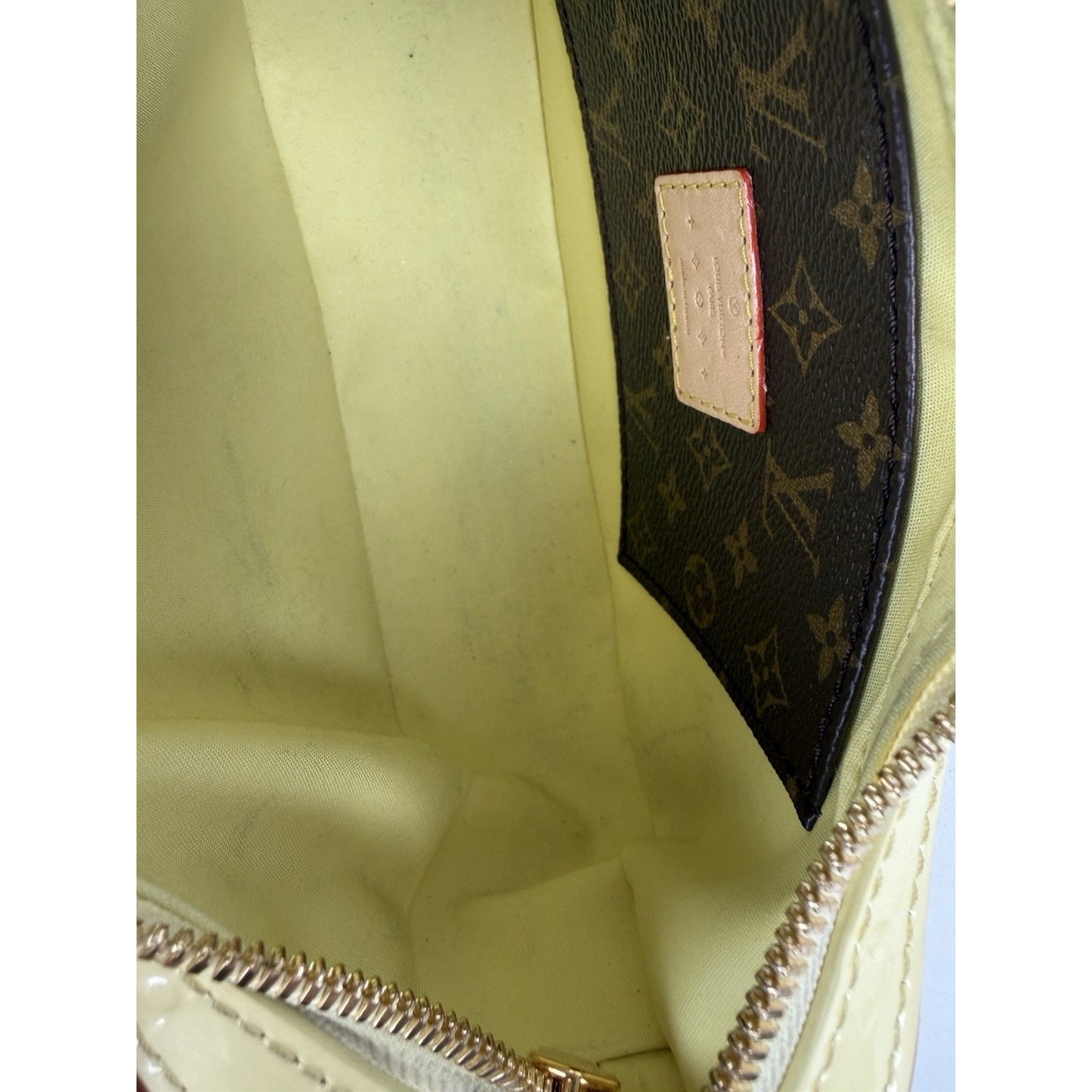 Louis Vuitton Croissant Handbag Monogram Vernis PM Yellow B-7