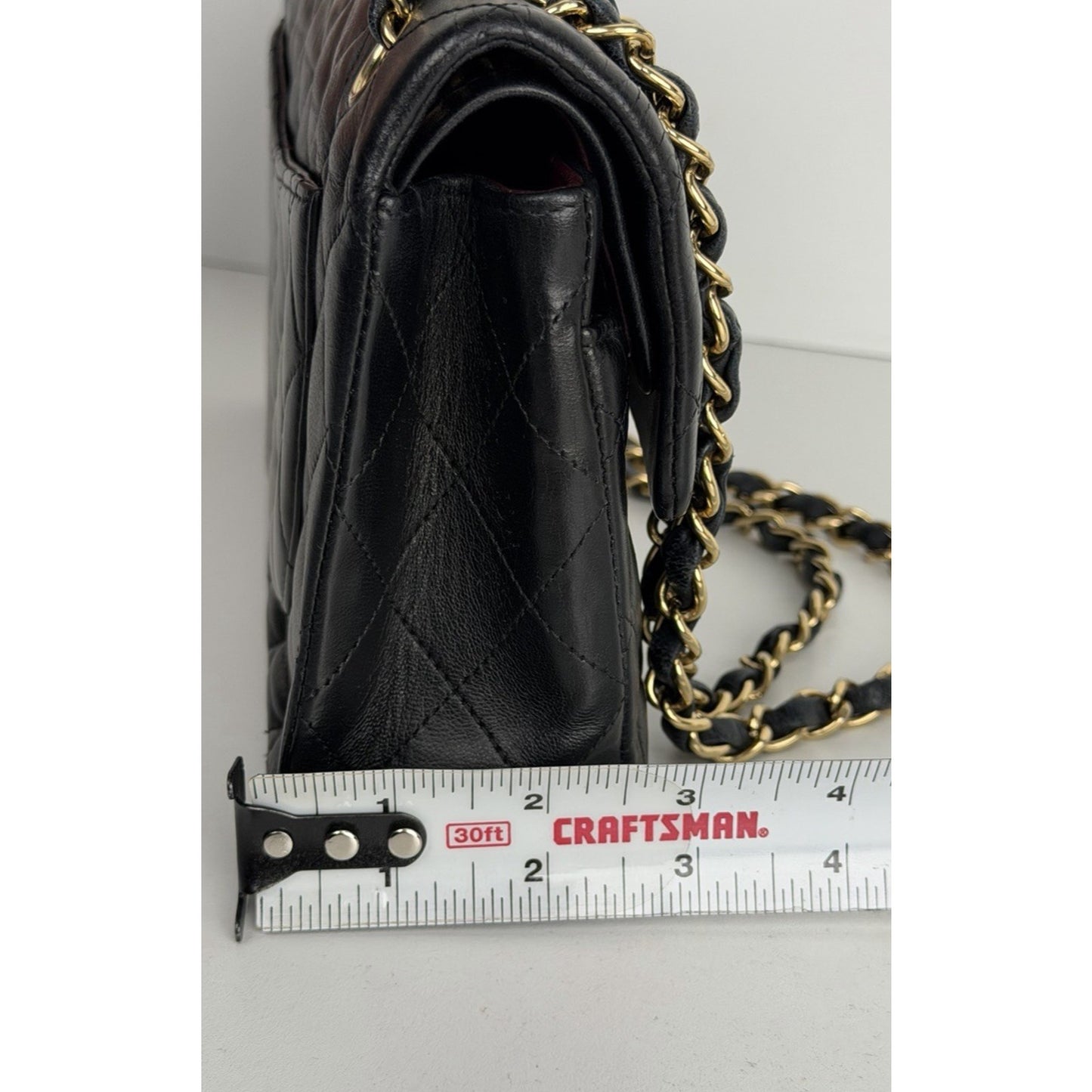 CHANEL Shoulder Bag Double Flap Small Black Quilted Leather 2009-2010 U2