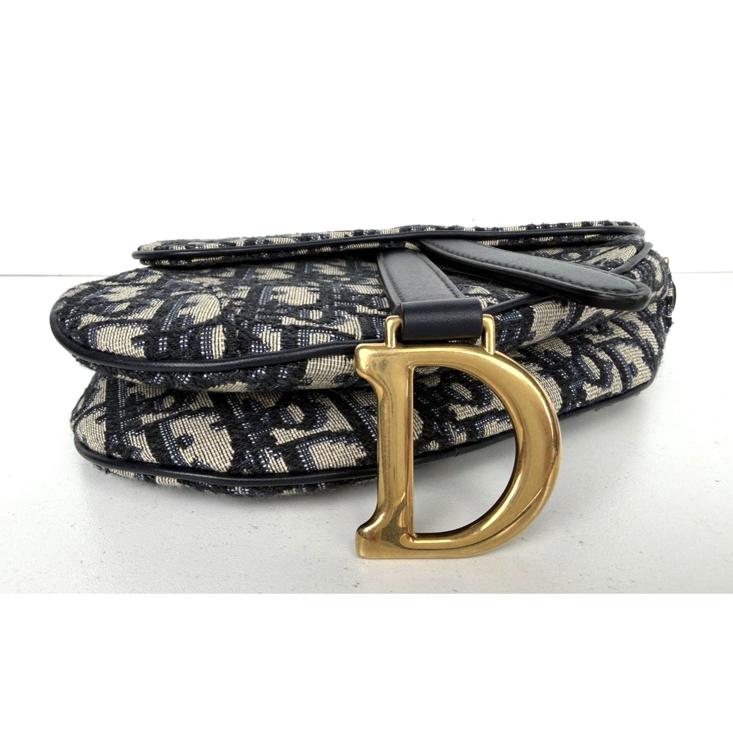 Dior Saddle Bag Mini in Blue Oblique Jacquard Canvas Gold-Tone Hardware 2018 C-9