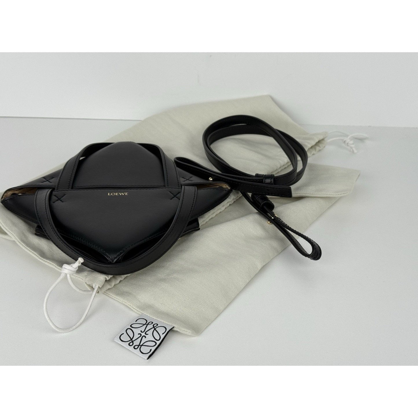 Loewe Black Leather Puzzle Fold Tote Bag Women