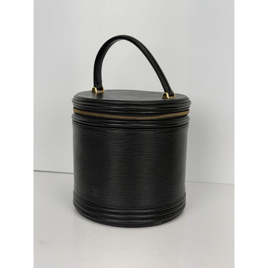 Louis Vuitton Cannes Vanity Case Bag in Black Textured Epi Leather S