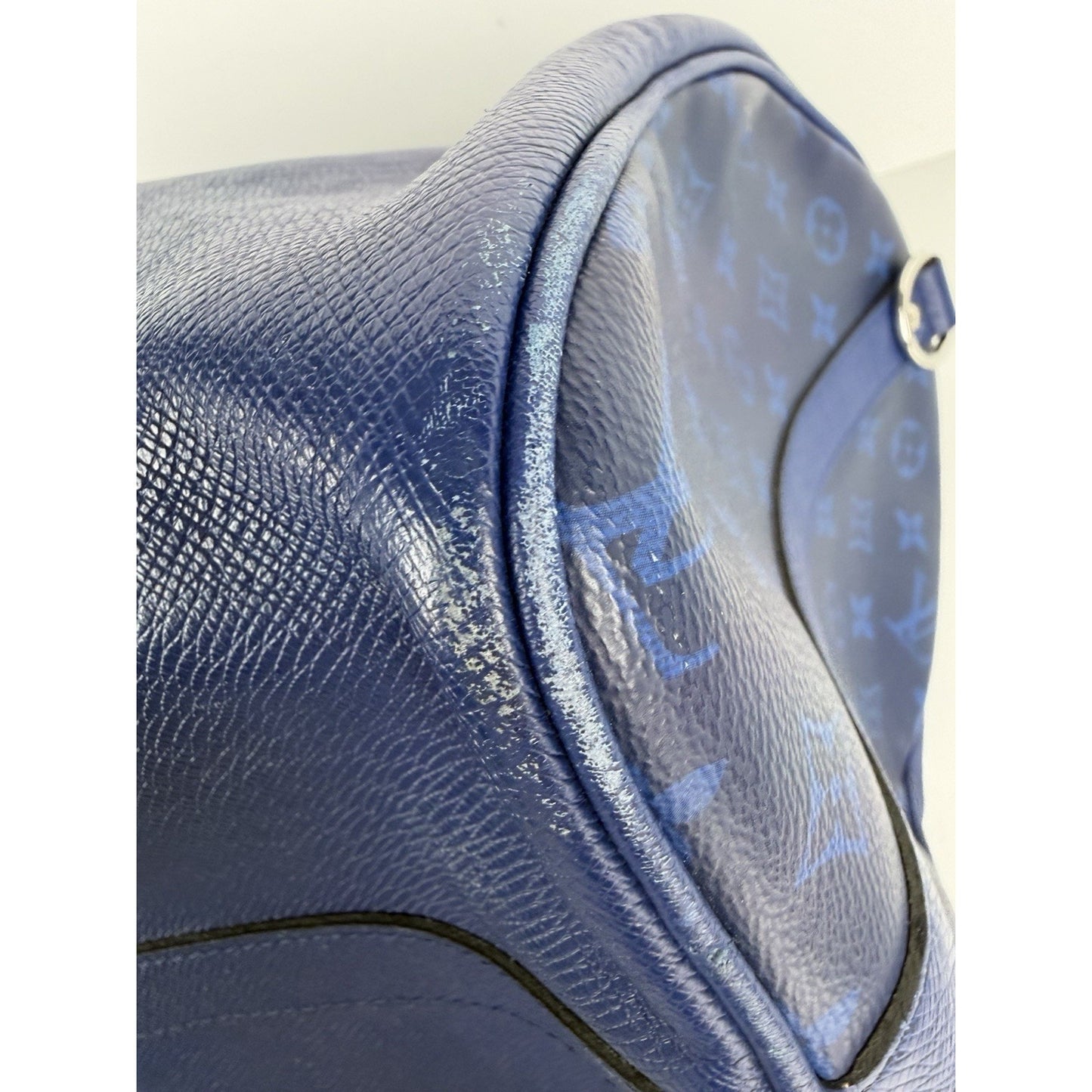 Louis Vuitton Pacific Keepall 50 Bag in Blue Taiga Leather & LV Monogram NFC S