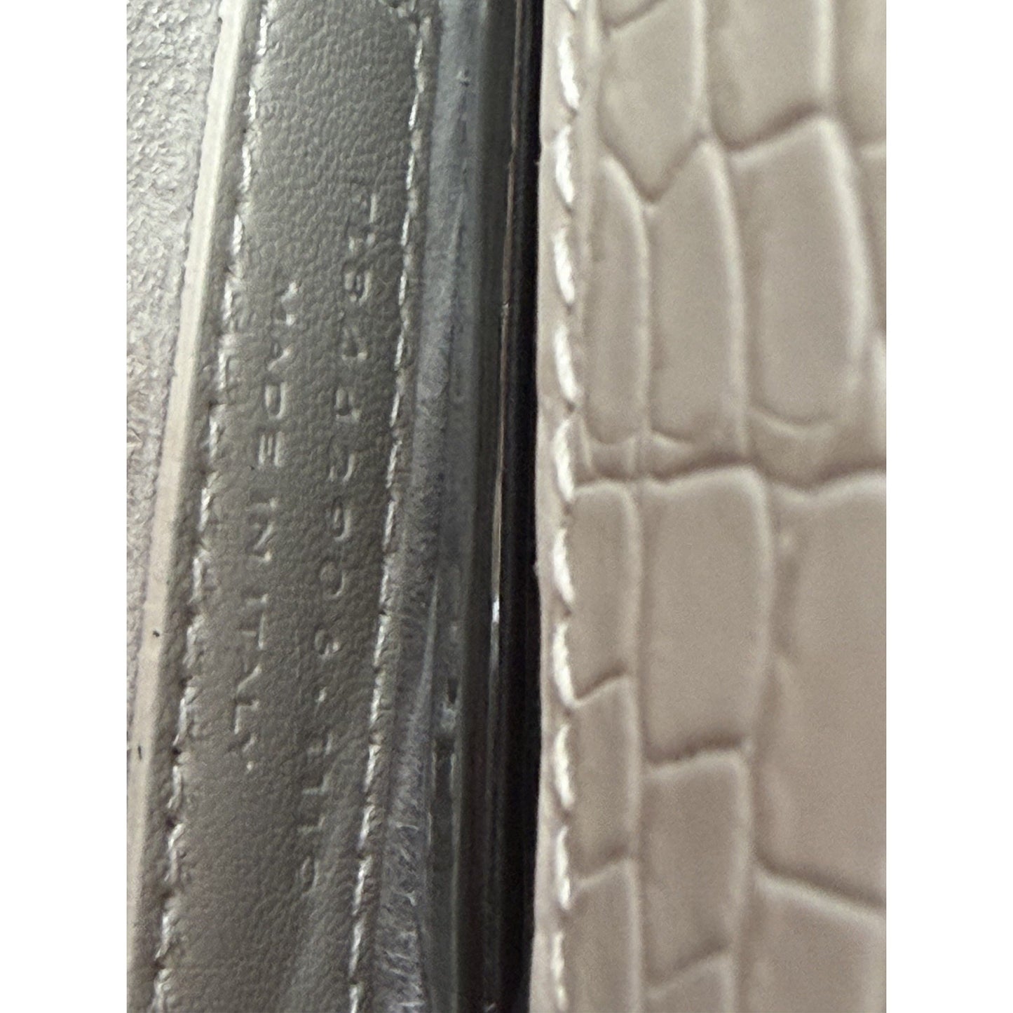Saint Laurent Sunset Shoulder Bag Medium in White Croc-Embossed Leather S18