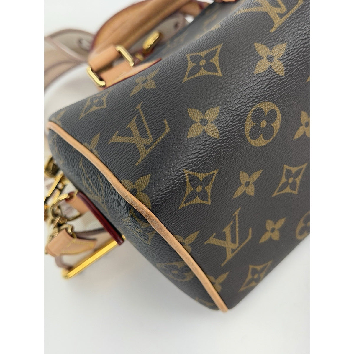 Louis Vuitton Speedy Bandouliere 20 Top Handle Bag Monogram Coated Canvas NFC F3