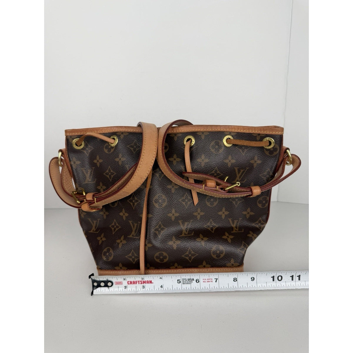 Louis Vuitton Noe BB Drawstring & Bucket Bag in Brown Coated Canvas NFC S-17