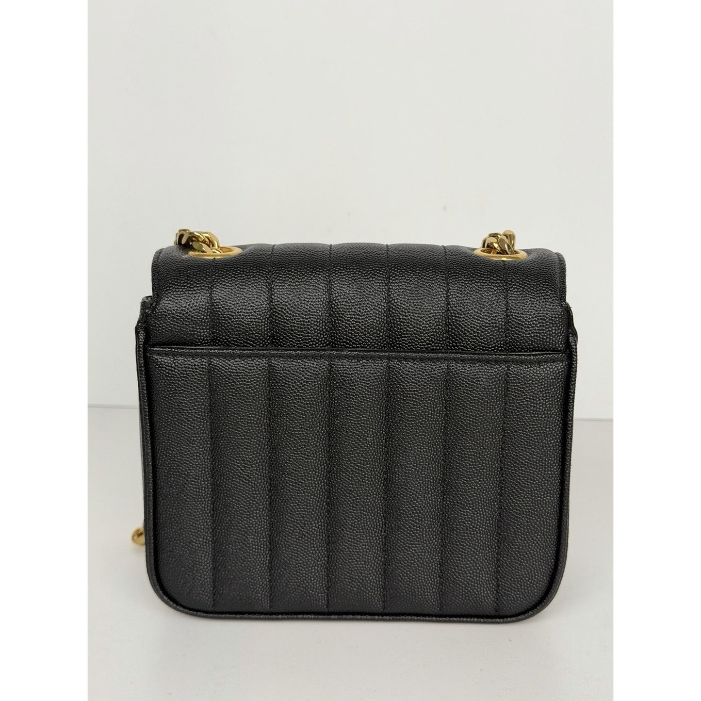 Saint Laurent Vicky Small Black Chain Quilted Bag S02