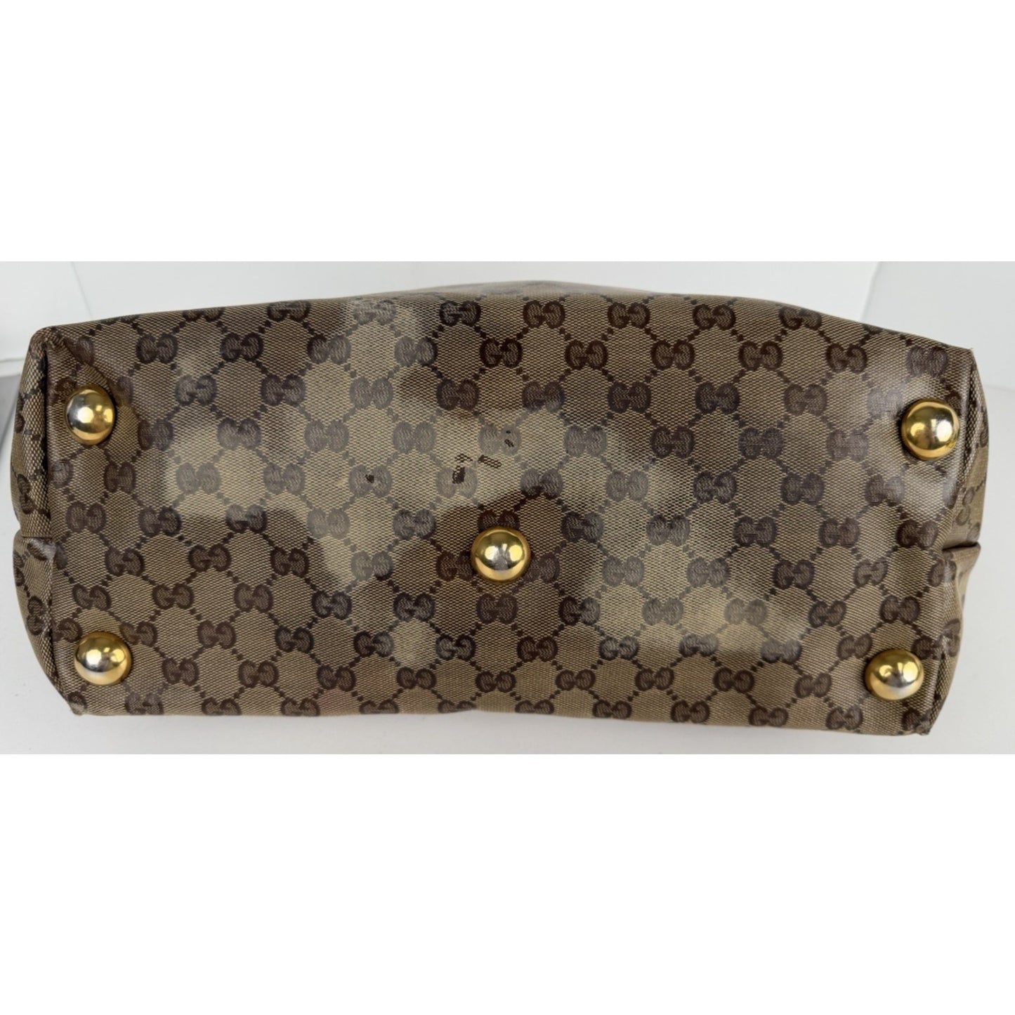 Gucci GG Crystal Babouska Medium Tote Bag in Brown Coated Canvas S10