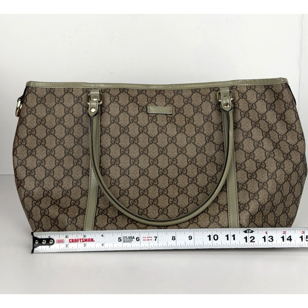 Gucci Joy Tote Shoulder Bag Medium in Brown GG Supreme Monogram Coated Canvas S