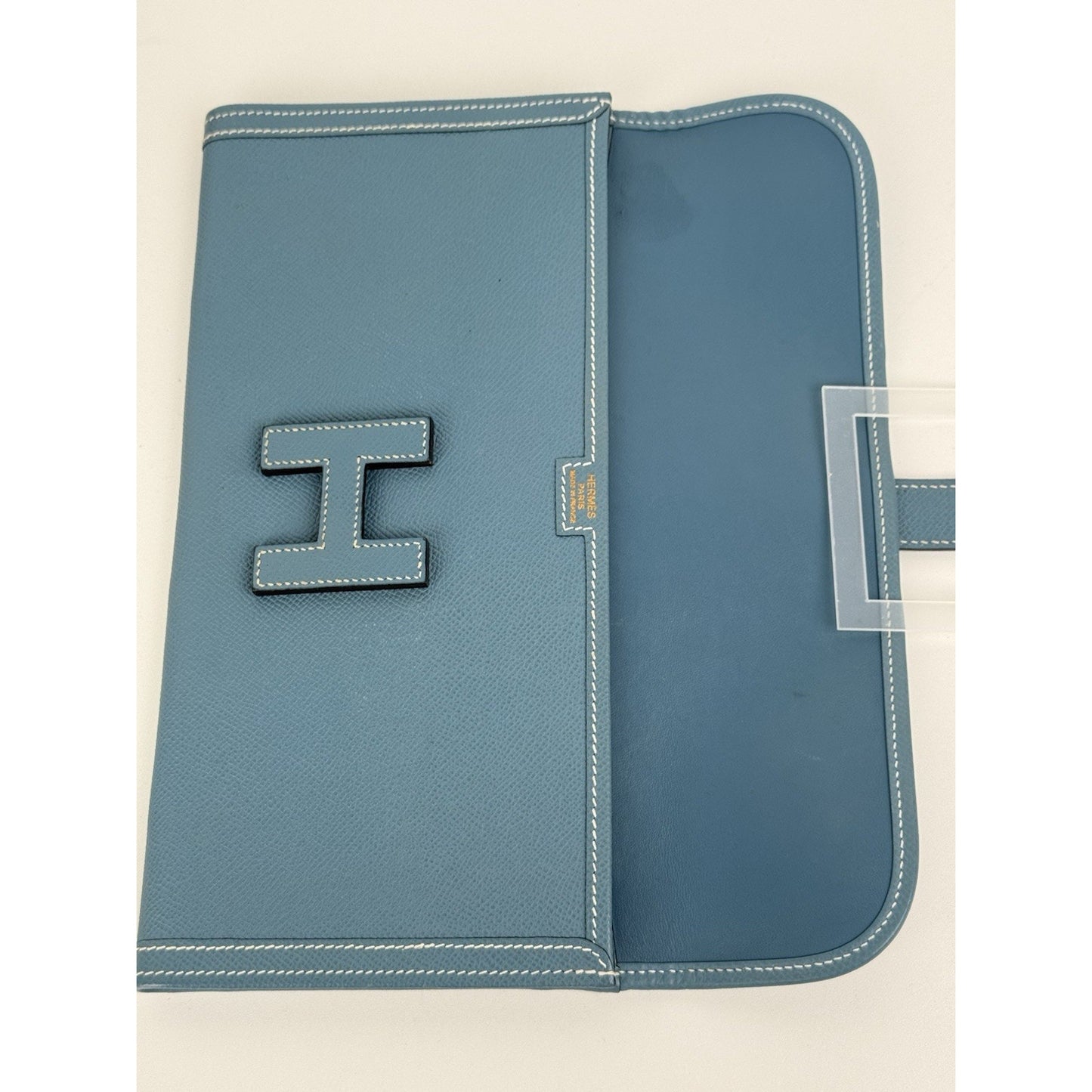 Hermes Jige Elan Clutch Swift 29 Blue Leather